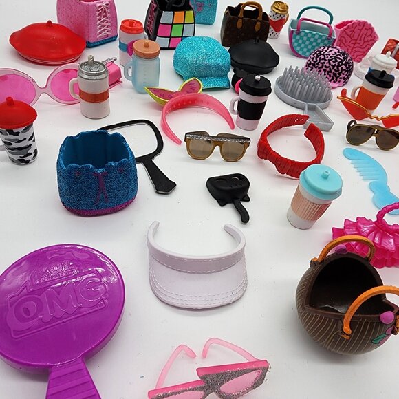 Lot of 52 Assorted LOL Surprise OMG Dolls Accessories Clothes Bottles Glasses - Picture 8 of 10